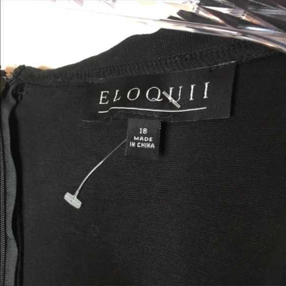 NWT Eloquii black fit flare button dress 18 2X - Picture 6 of 8